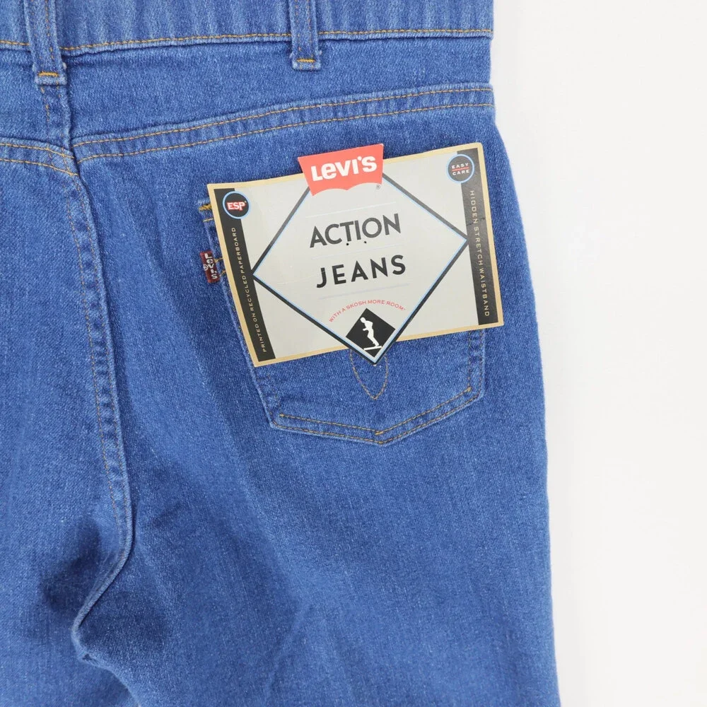 Vintage Levis Action Jeans Mens 36x34 Blue Made In USA Stretch Denim